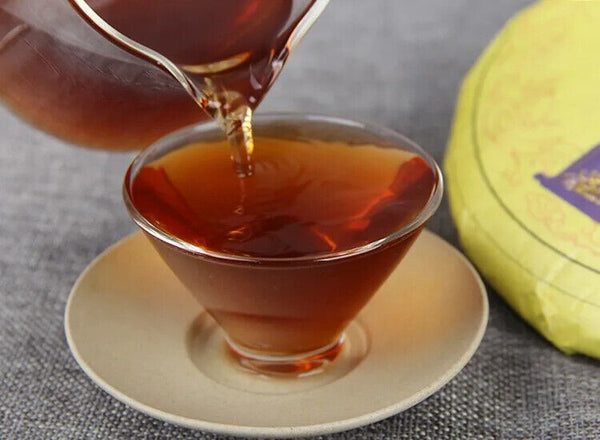 Qizi Cake Tea Yunnan Tea King Golden Cake Ripe Puerh Compressed Cake 357g