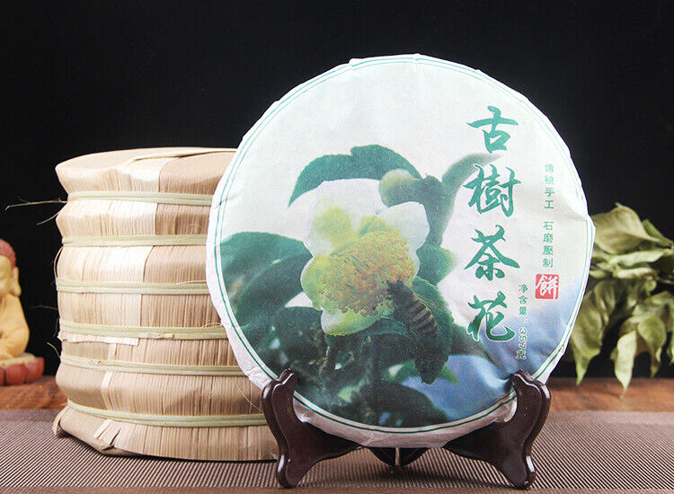 HelloYoung Pu-erh Tea Cake Raw Tea 357g Tea Flower Pu-erh Cake 谷花普洱茶饼生茶357g茶花普洱饼大雪山茶区普洱茶叶