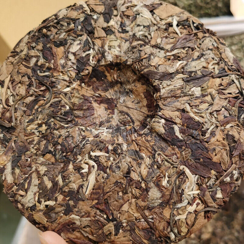 357g Hand Made Graphite Pressed Old White Tea Tea Cake  Organic Yunnan White Tea