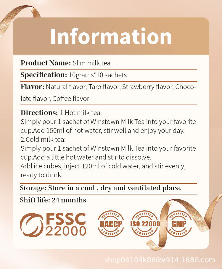 Weight Loss Slim Milk Tea Strawberry Taro Chocolate Flavor Slimming Tea 100g