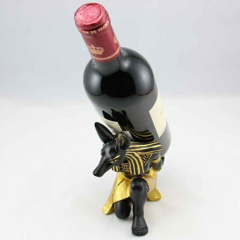 Wine Bottle Holder Resin Anubis God Wine Rack Wine Bar Kitchen Tools Accessories