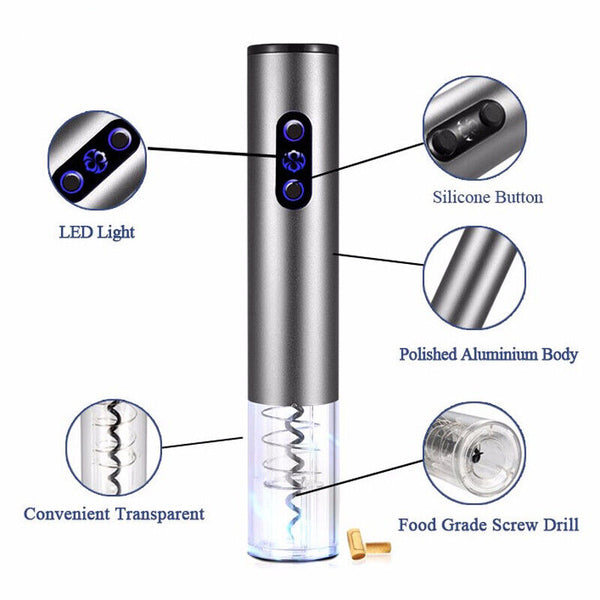 Wine Bottle Opener Aluminum Alloy Electric Wine Corkscrew Automatic Accessories