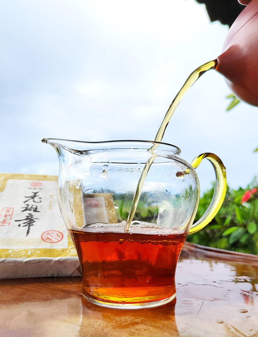 HelloYoung 200g Old Banzhang Raw Tea Old Tea Brick Golden Leaf Pu'er Raw Tea
