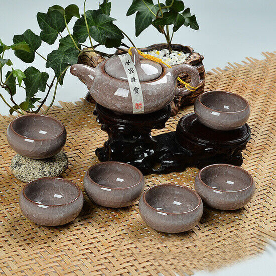 7 Pcs Drinkware Gifts  Dehua Colorful Cup Ceramic Tea Set China Kung Fu Tea Cup
