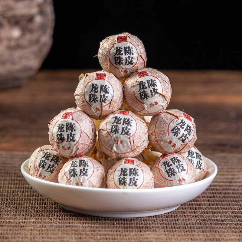 500g Yunnan Pu'er Tea Tangerine Peel Dragon Beads Xiao Tuo Old Ripe Tea Bulk