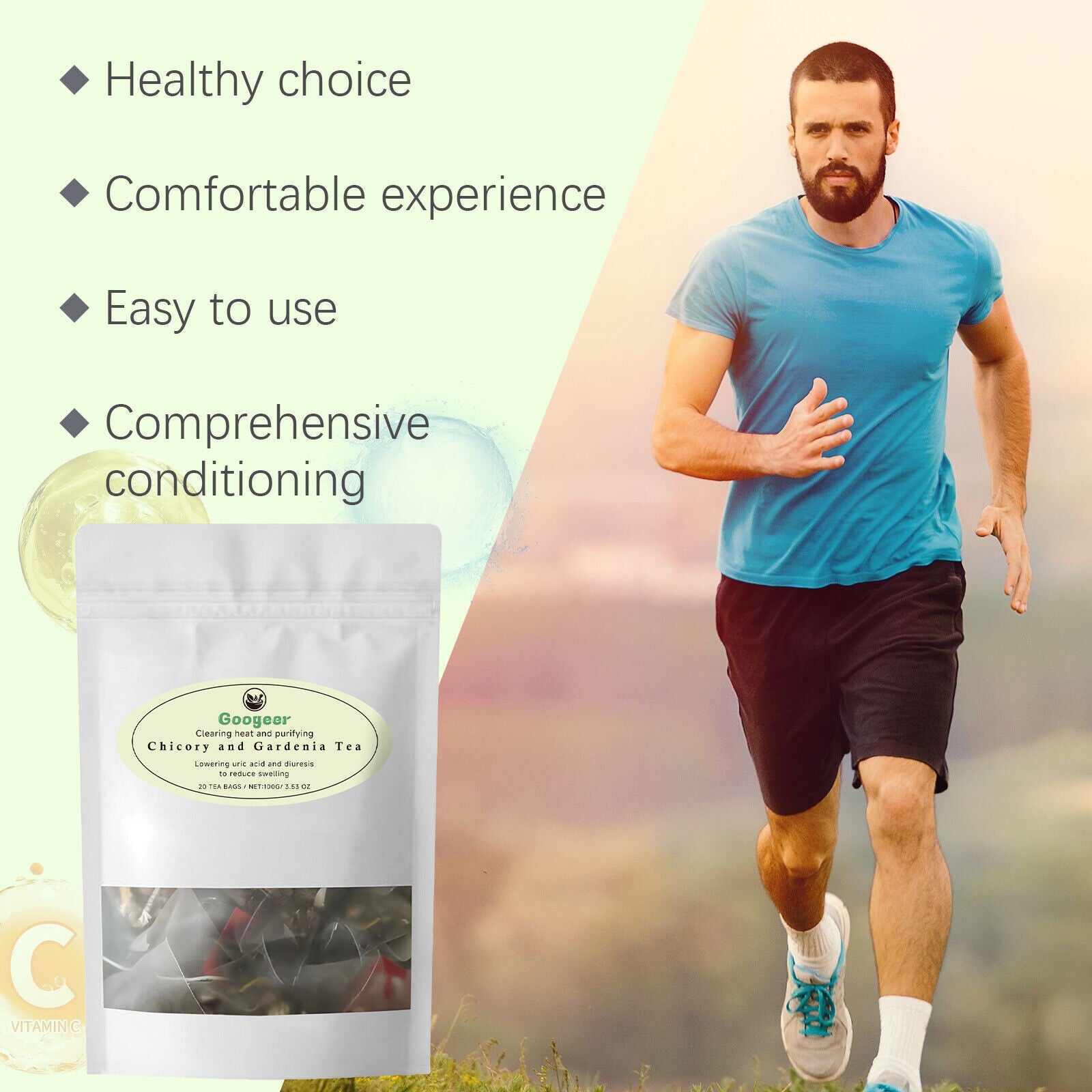 Herbal Blend for Wellness | 20 Tea Bags Googeer Chicory & Gardenia Tea Main image