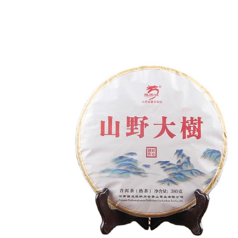 HelloYoung Long Yuan No. Pu'er Ripe Tea Cake Ancient Tree Yunnan Seven Seeds Cake 380g/cake