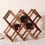 Folding Wooden Drink Bottle Holders Wine Rack 10 Bottle Holder Bar Display Shelf