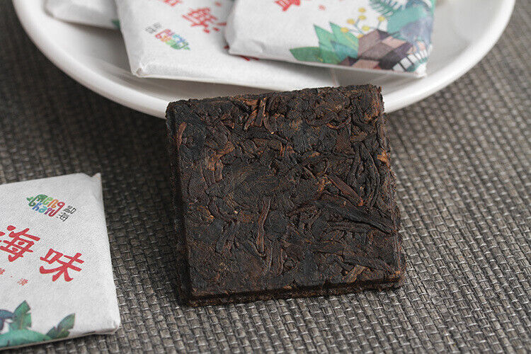 HelloYoung 500G Yunnan Pu'er Tea Menghai Flavor Small Square Brick 8g Ripe Tea