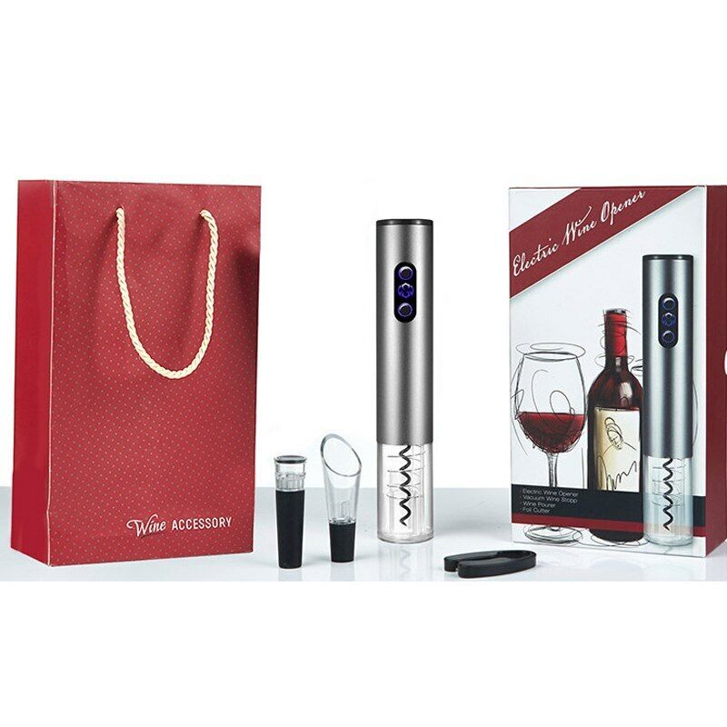 4-Pcs  Aluminum Alloy Kitchen Bar Tool Sets Opener Electric Wine Stopper Pourer Secondary image