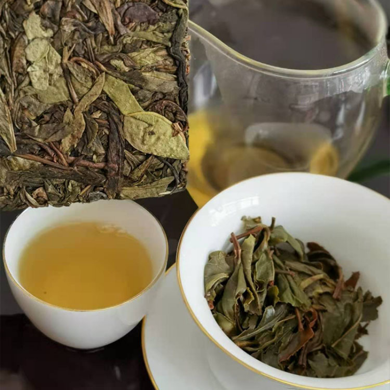 HelloYoung Golden Brick Ancient Tree Golden Leaf Pinghe Ancient Tree Tea Pu-erh Tea Raw Pu