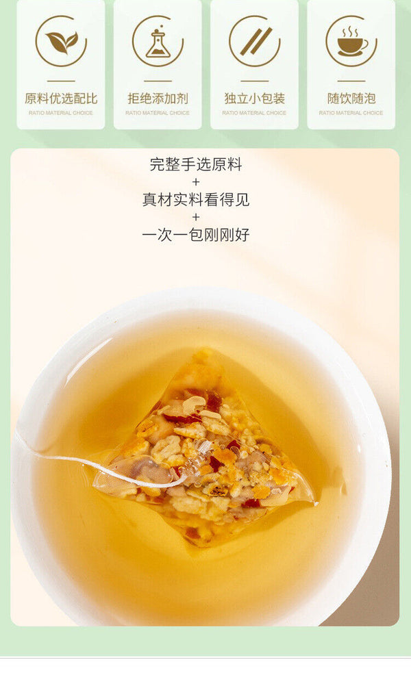 Premium Apple Hawthorn Herbal Tea Wellness Blend in Triangle Bags