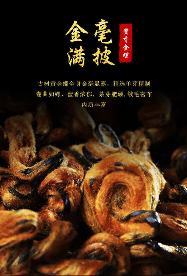 HelloYoung Fengqing Dian Hong tea gold snail spring tea Yunnan black tea red snail gold bud