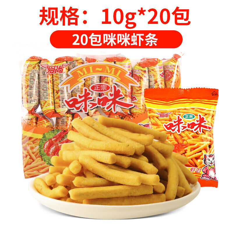 Aishang Mimi shrimp and crab flavored strips snack food 10g*20 packs 爱尚咪咪虾蟹味零食