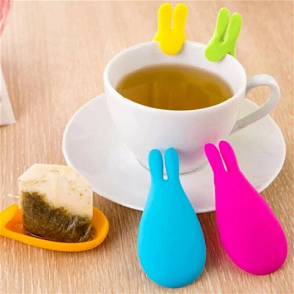 Silicone Rabbit Hanging Tea Bag Holder Tea Strainer Filter Tea Diffuser Tool