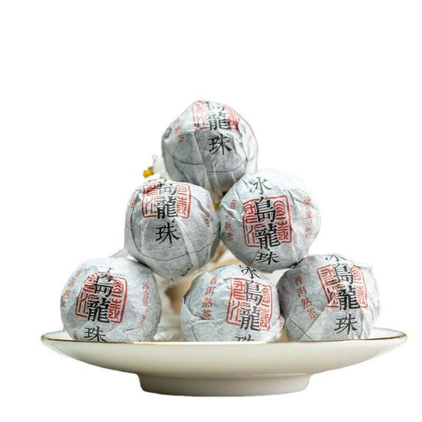 HelloYoung 8g/pastille Icelandic Dragon Pearl Pu-erh Ripe Tea Small Tuocha Dragon Pearl