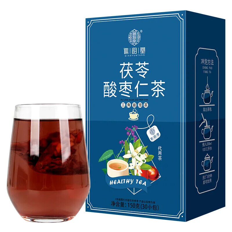 Poria Cocos Sour Jujube Kernel Tea Healthy Herb Tea Bag 150g/30 Bags