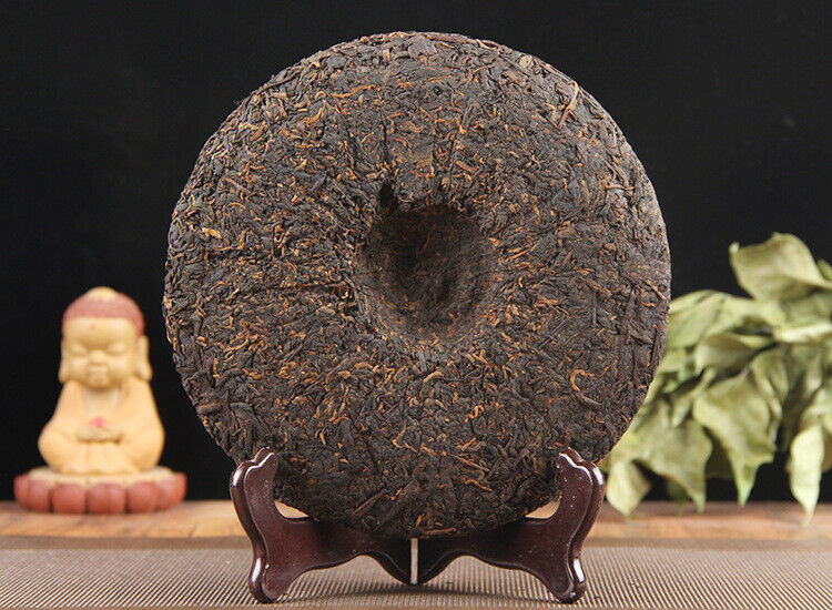 HelloYoung Long Yuan No. Pu'er Ripe Tea Cake Ancient Tree Yunnan Seven Seeds Cake 380g/cake