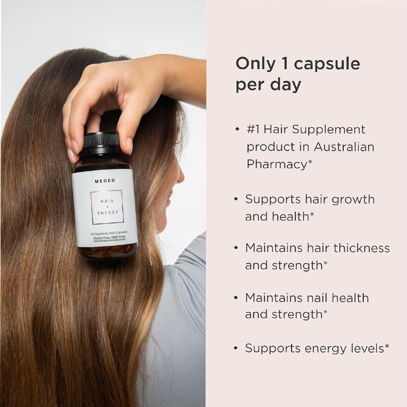 Hair and Energy Formula Vitamins with Zinc and Iodine for Healthy Hair 60 Count