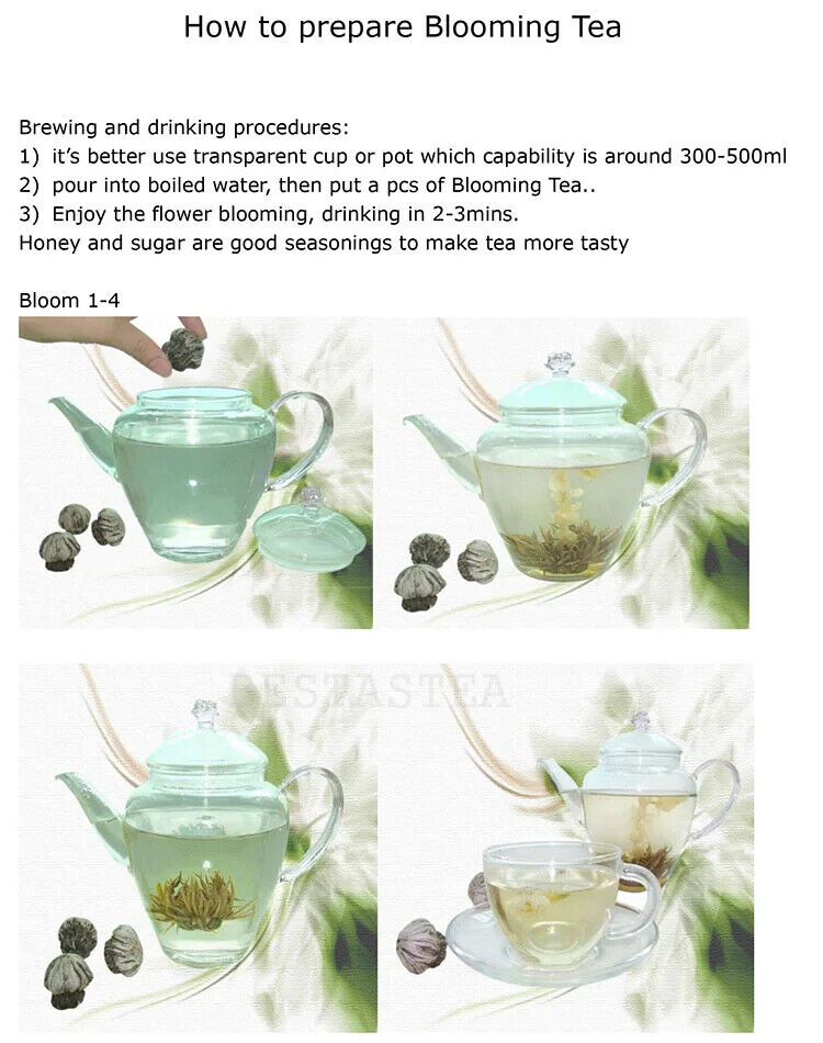 Jasmine Flowering Silver Needle Blooming Tea Flowering Tea Balls 20pcs
