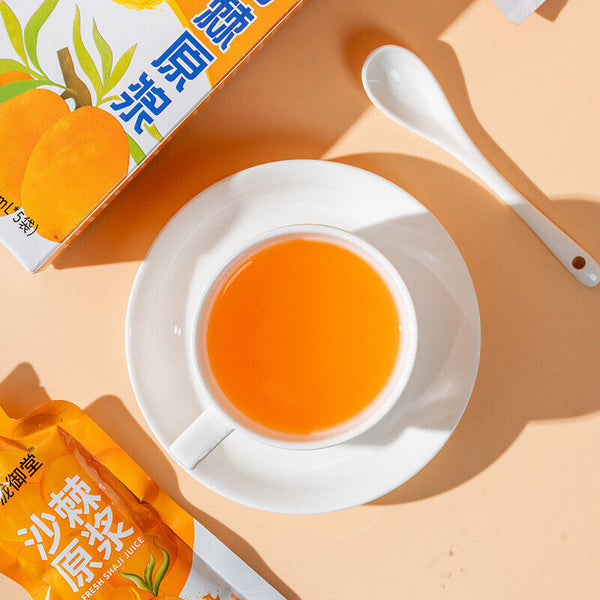 30ml x 5 packs of fresh seabuckthorn puree juice, a nutritious beverage