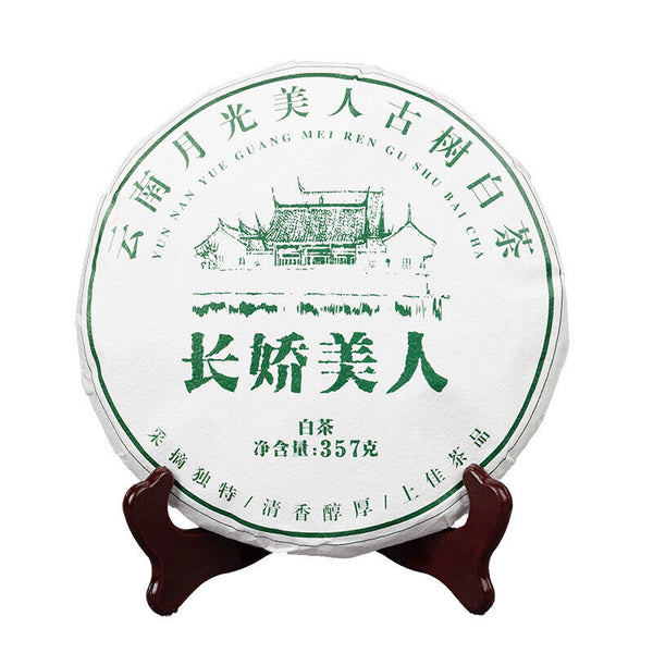 HelloYoung 357g/cake Yunnan White Tea Old Tree Moonlight White Long Jiao Mei Ren White Te