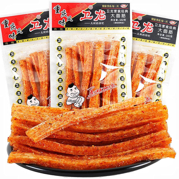 Spicy Gluten Latiao, Chinese Special Snack Food 78g (Pack of 2) Spicy Strips