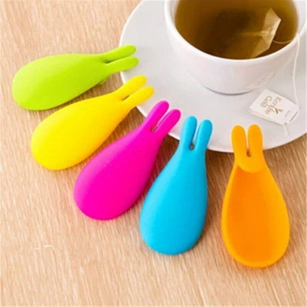 Silicone Rabbit Hanging Tea Bag Holder Tea Strainer Filter Tea Diffuser Tool