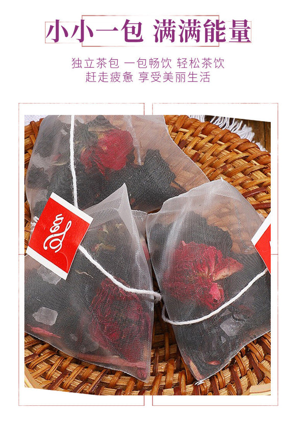 Mulberry Rose Hibiscus Tea - Sweet & Sour Summer Fruit Herbal Drink