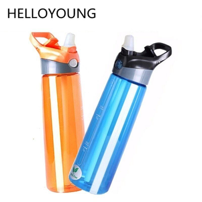 Leak-proof Straw Drinkware Water Bottle Portable Bottle Sports Plastic Flask Lid