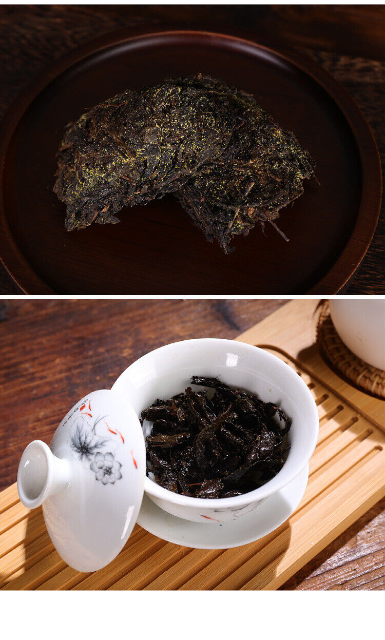 HelloYoung Black Tea Golden Flower Hunan Anhua Black Tea Loose Fu Tian Jian Fu Brick Tea