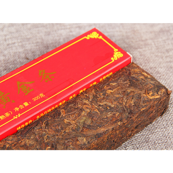 300g Puerh Ripe Tea Aged Golden Bar Spring Tea Ancient  Pu'er Tea Black Tea