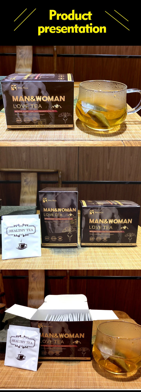 Energy Man&Woman Love Tea Boost Male Fertility Sexual Vitality Natural Maca