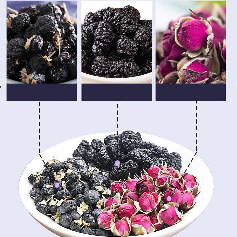 Black Goji Berry Mulberry Black Goji Berry Rose Combination Flower Tea -240g