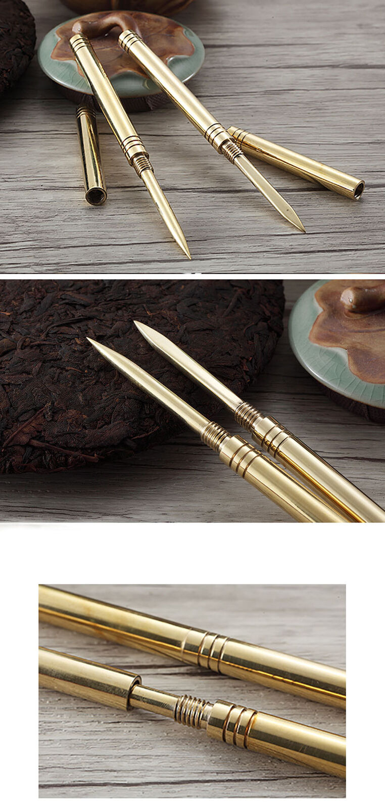Tea Knife Pu Erh Tea Needle Puer Copper Tea Set Box Accessorie Tool Home Supply