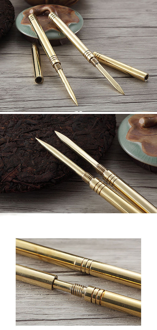 Tea Knife Pu Erh Tea Needle Puer Copper Tea Set Box Accessorie Tool Home Supply