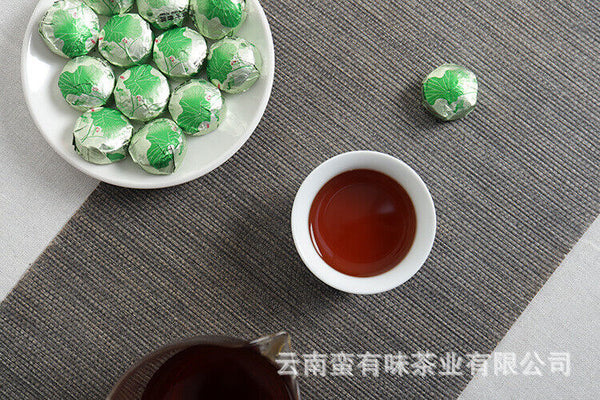 500g Yunnan Ripe Pu'er Tea Lotus Leaf Flavored Ripe Pu'er Mini Tuo Tea