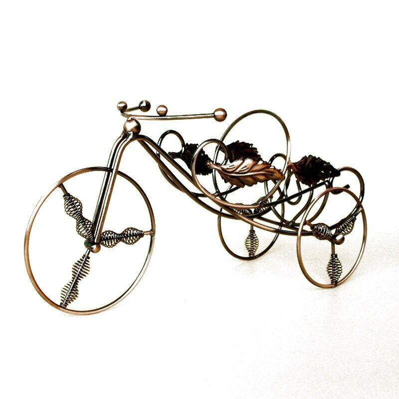 Tricycle Shaped Wine Holder Metal Wine Rack Bottle Display Shelf Rack Home Decor