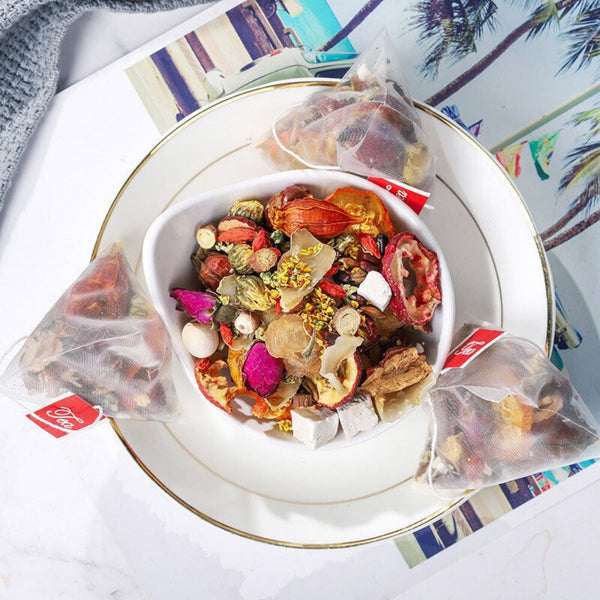 Ginseng Longan Rose Tea with Goji Dried Ginger Herbal Blend Boxed Bags