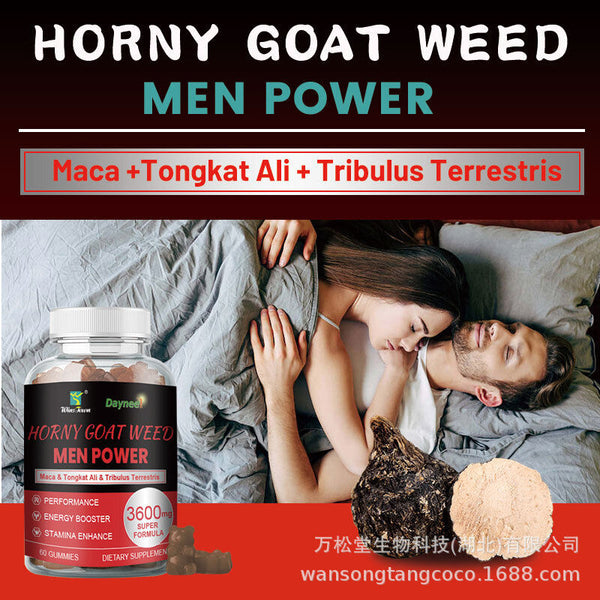 Easy to absorb man power energy gummies male Maca vegan Ginseng gummy