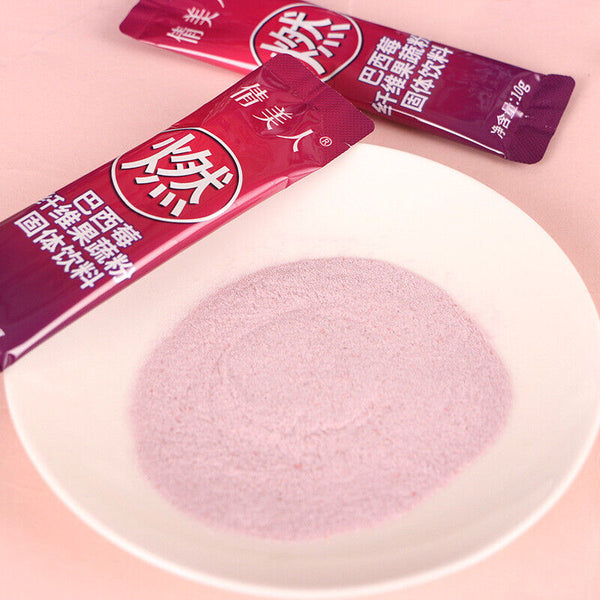 Acai Fiber Fruit & Vegetable Powder Anthocyanin Solid Drink 10g*10 Strips
