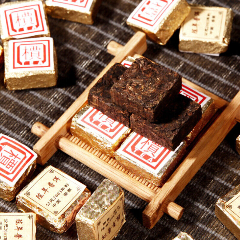 HelloYoung TeaPu'er Tea In Iron Box Health Black Tea 250g Top-Grade Pu-Erh Small Square Brick