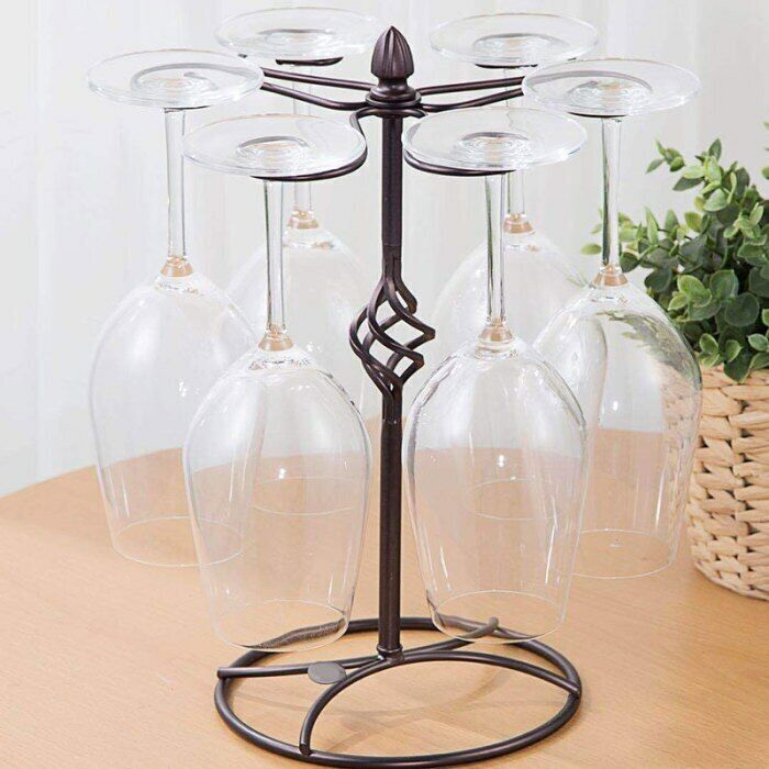 Wine Glass Holder Metal Wine Rack Hanging Bar Stand Bracket Goblet Holder Gift