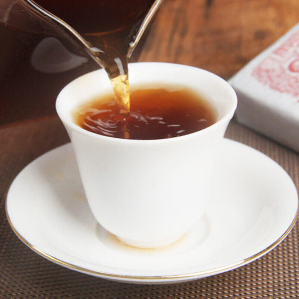 HelloYoung Ancient Tree Aged Tea Mellow Black Tea Menghai Golden Brick Ripe Pu'er Tea 250g