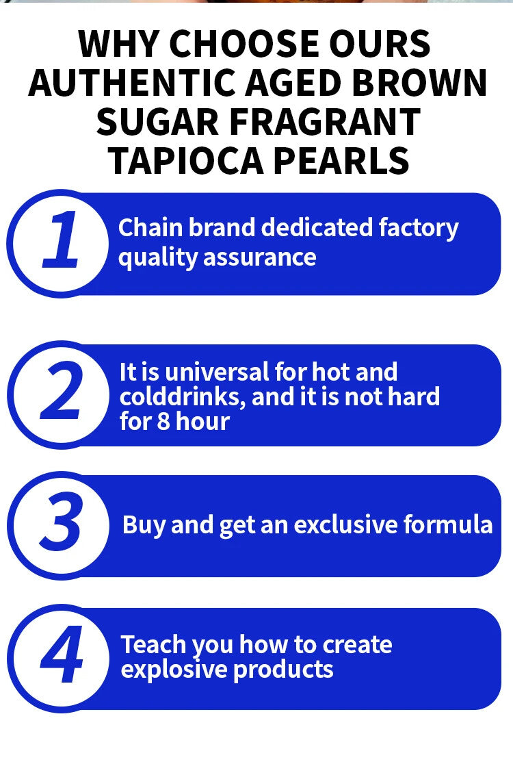 Taiwan Big Tapioca Pearls Brown Sugar Black Boba Bubble Tea 500g/1kg