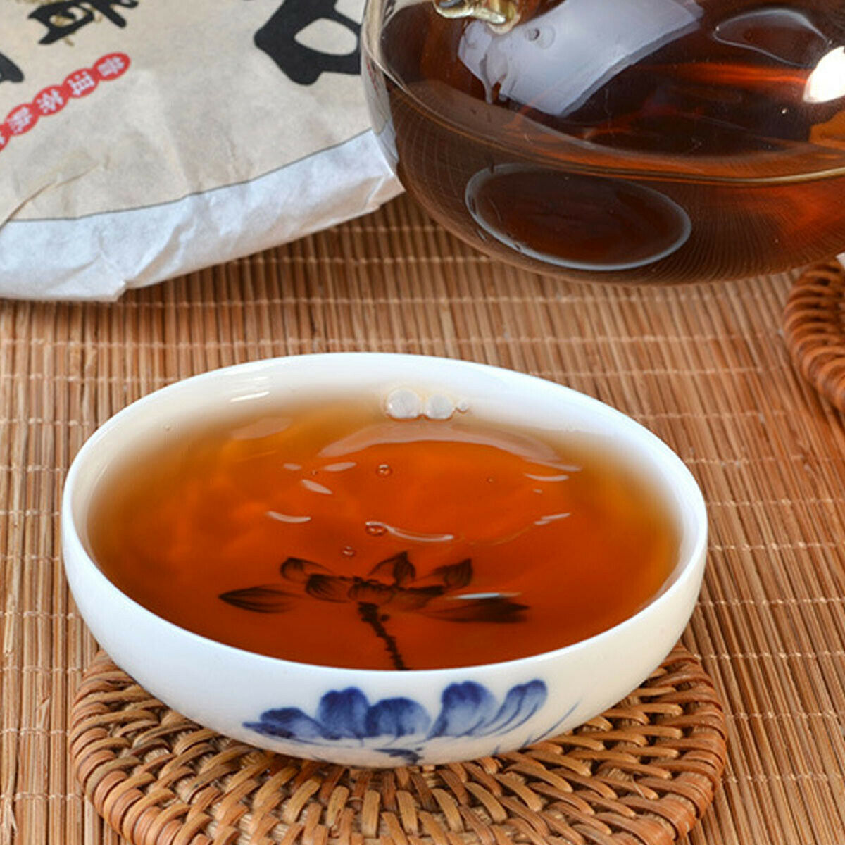 HelloYoung Premium Puer Cooked Tea Cake  Chinese Yunnan Ripe Pu-erh for Collection 357g