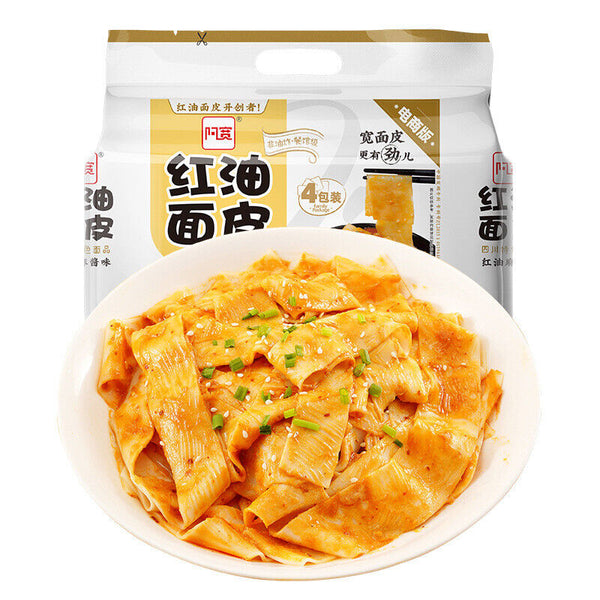 Ahkuan Red Oil Noodles Instant Noodles Chongqing Specialty 阿宽红油面皮速食干拌面夜宵泡面