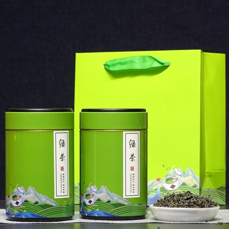 New Tea Spring High Mountain Green Tea Bean Scent Canned Loose Tea 500g Secondary image