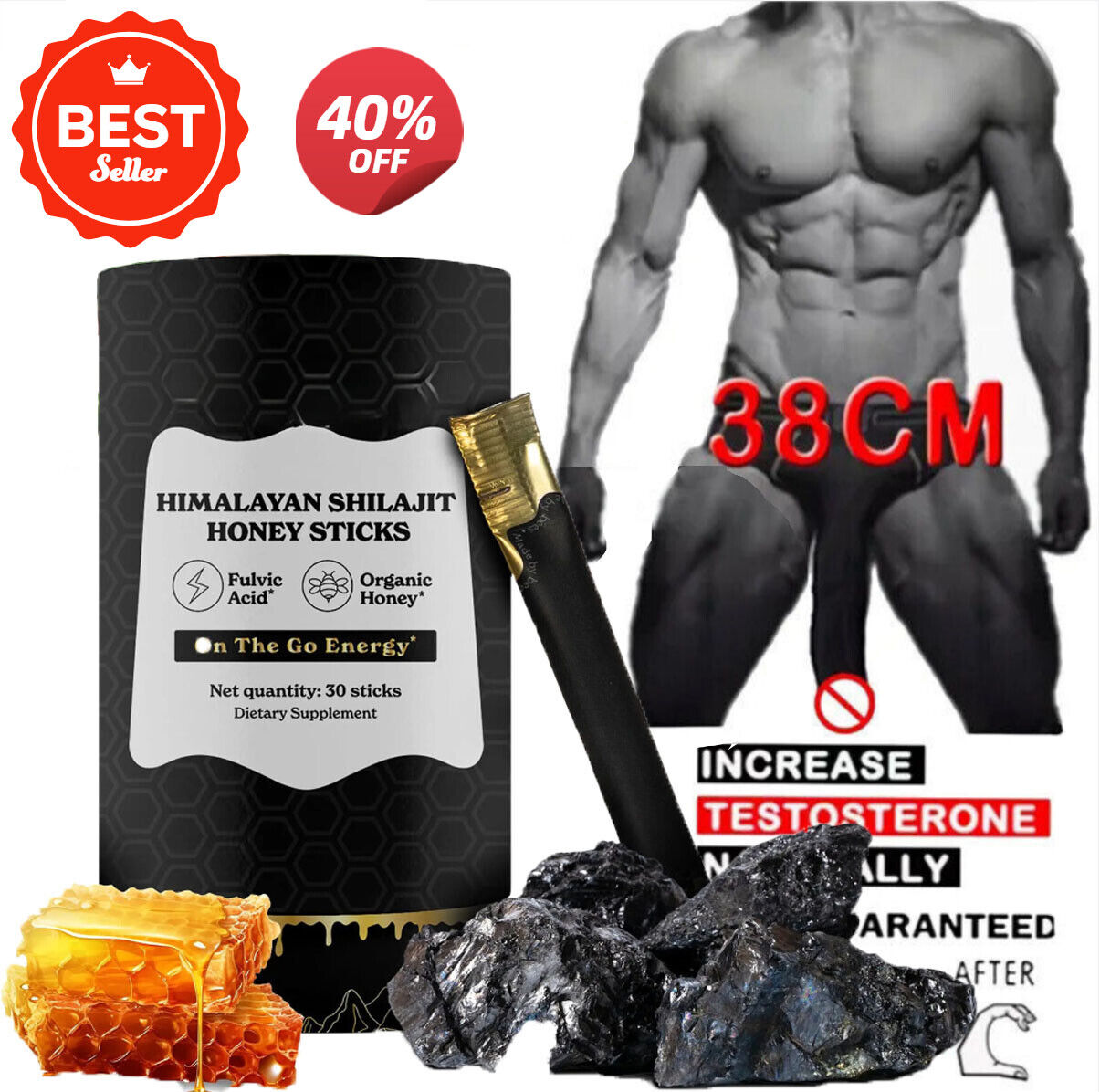 Better Alt Pure Himalayan Shilajit Sticks with Organic Honey Naturally Sweet Main image