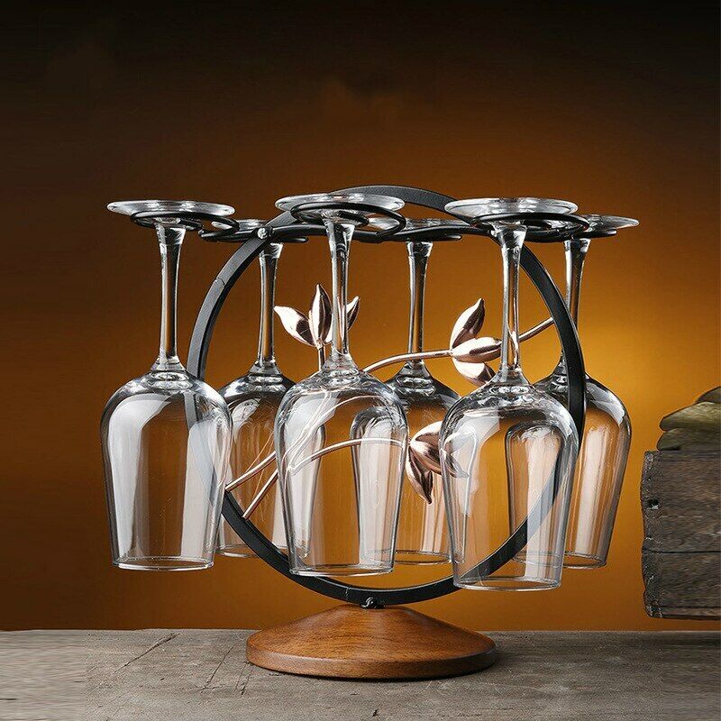 Detachable Goblet Hanging Rack Retro Metal Wine Bottle Holders Home Decorations